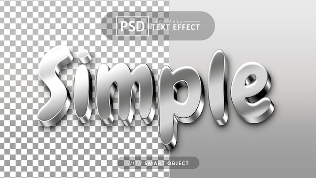 Simple 3d text effect editable