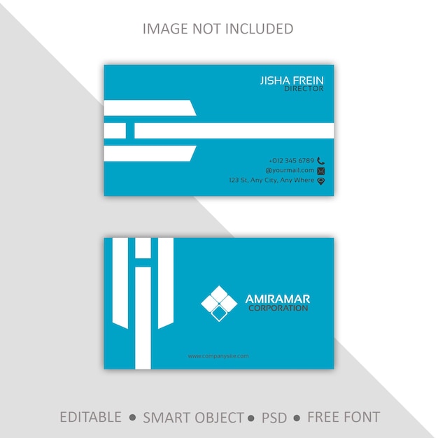 Simple blue business card template