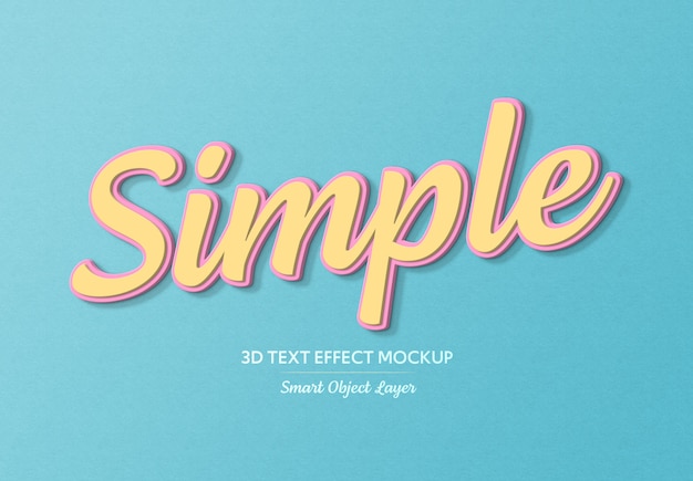 Simple bold 3d text effect template