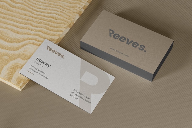 simple business card on wooden board for design presentation