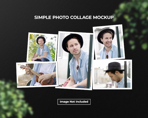 Simple Creative Photo Collage Design Mockup