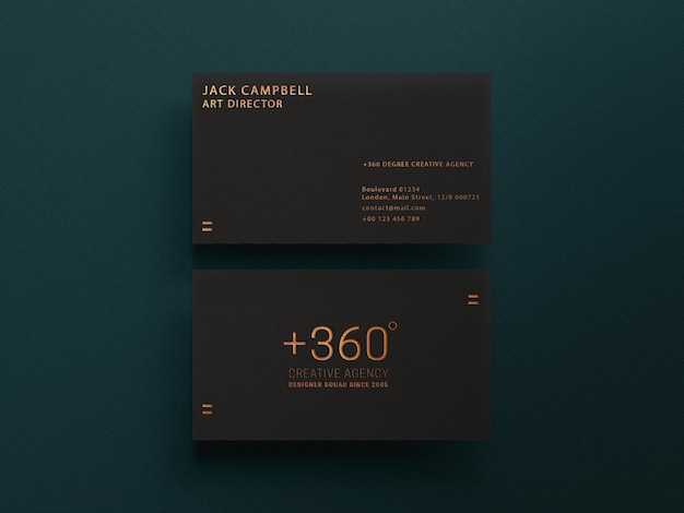 Simple Dark Business Card Mockup Template