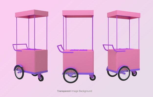 PSD simple food cart stand isolated on an transparent image backgroundmockup template