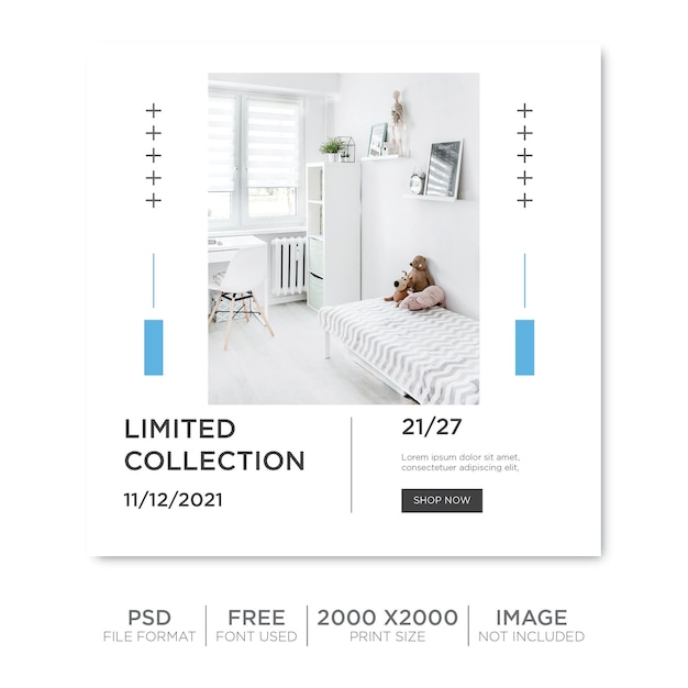 Simple furniture social media post template 