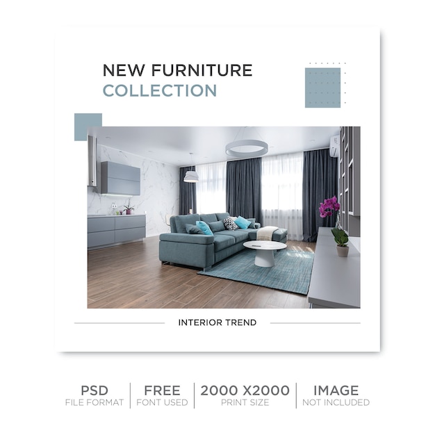 Simple furniture social media post template 