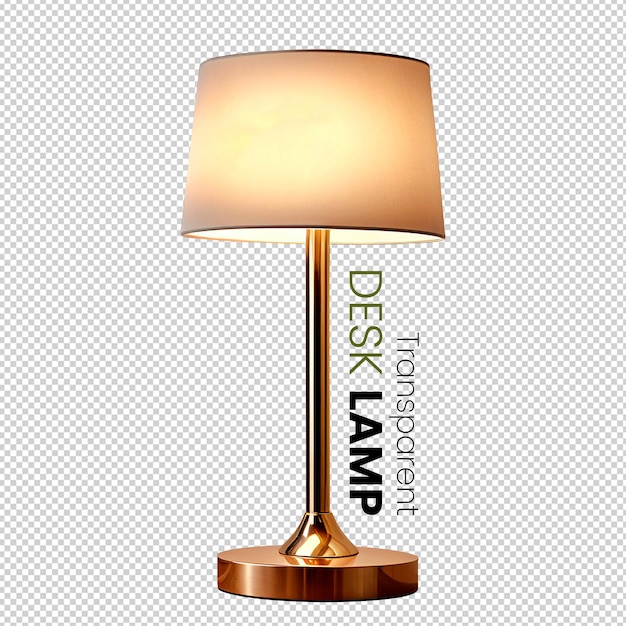 Simple Golden Classic Long Stand Lamp 3d Isolated on Transparent Background