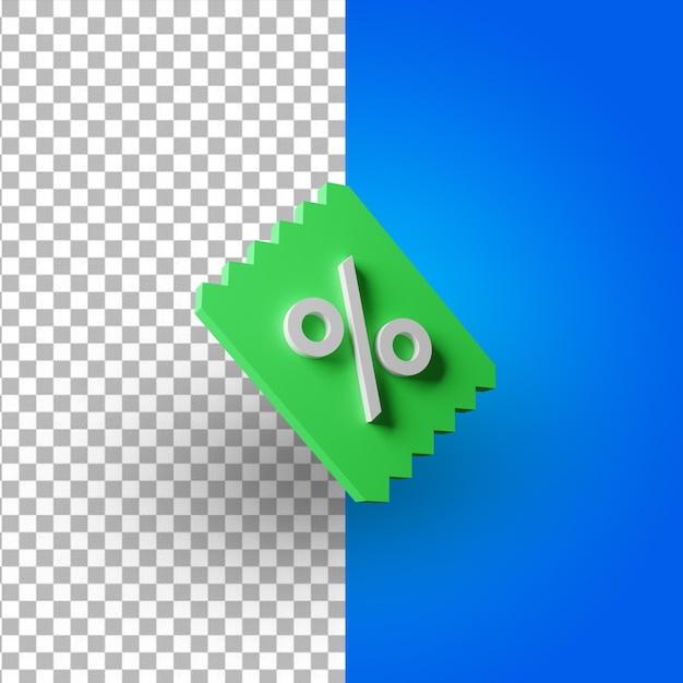 Simple Icon Discount 3D Rendering