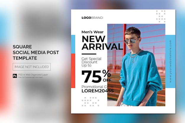 Simple Minimal Fashion Square Social Media Post Banner Template