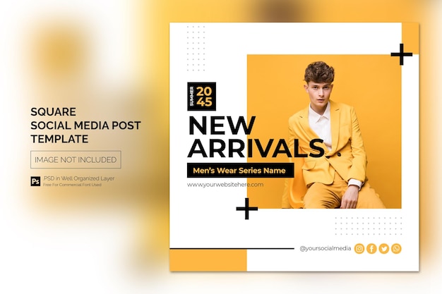 Simple Minimal Fashion Square Social Media Post Banner Template