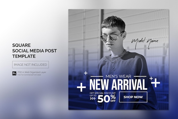 Simple Minimal Fashion Square Social Media Post Banner Template