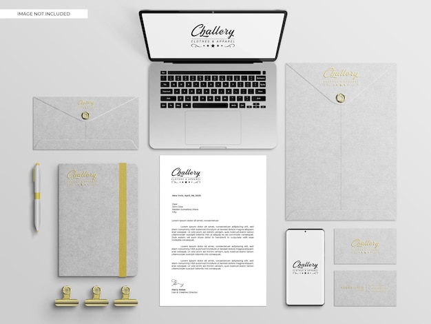 Simple minimal stationery mockup