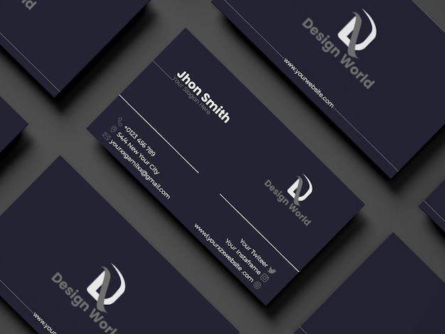 Simple minimalist professional luxurious business card design PSD template visiting card