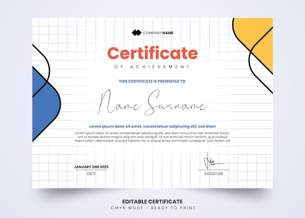 Simple and modern certificate design template