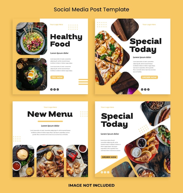 Simple and modern restaurant instagram feed template collection