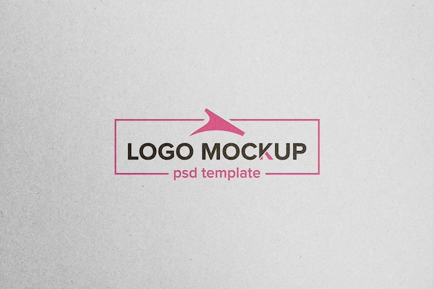 A simple pink logo mockup with a pink arrow on it