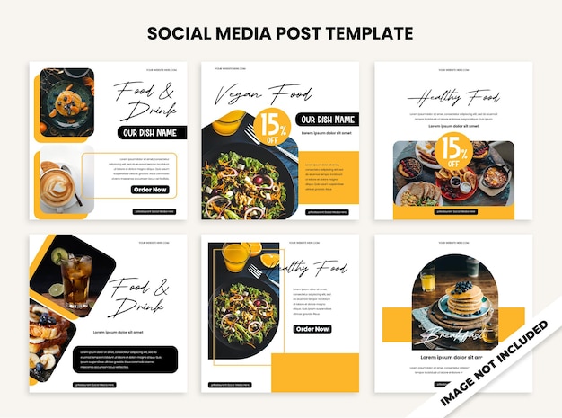 PSD simple restaurant social media instagram post banner template collection