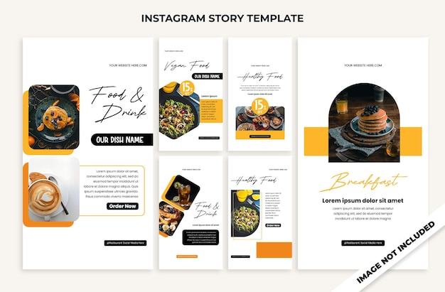 Simple restaurant social media instagram story banner template collection