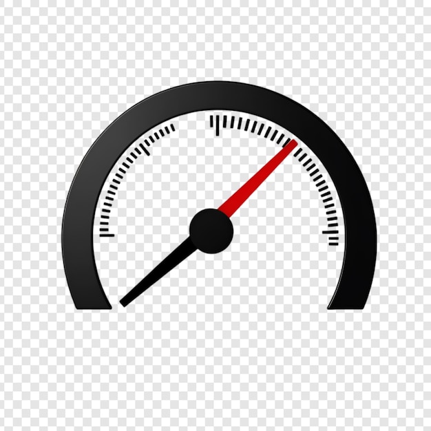 PSD simple speedometer icon isolated on a transparent background