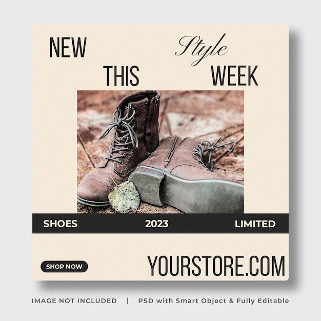 Simple store concept for social media post banner template