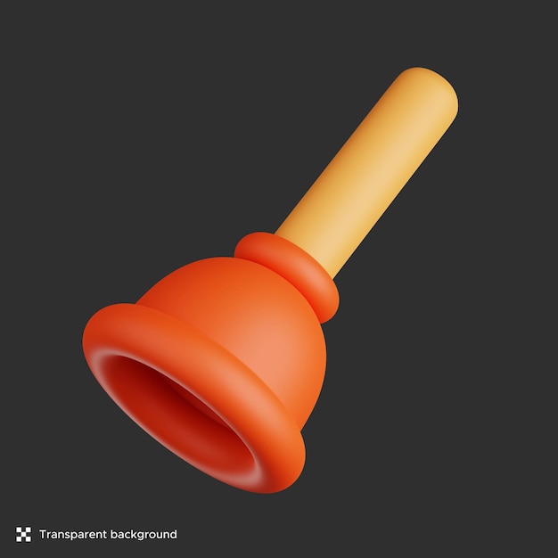 Simple Style 3D Illustration of a Drain Plunger Isolated Image