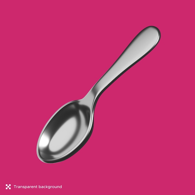 Simple Style 3D Rendering of Spoon Isolated Image