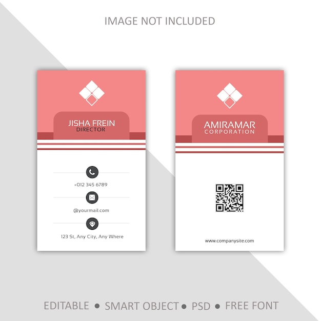 Simple vertical business card template