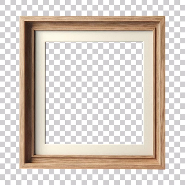 A simple wooden picture frame isolated on a transparent background