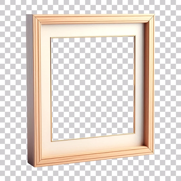 A simple wooden picture frame isolated on a transparent background