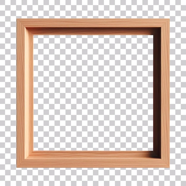 A simple wooden picture frame isolated on a transparent background