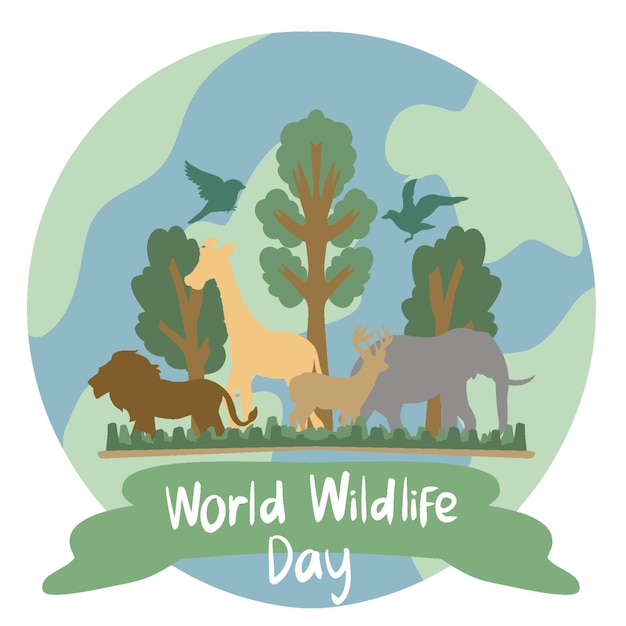 Simple World Wildlife Day Illustration