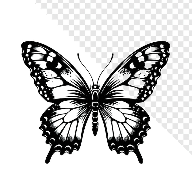 Simplified Butterfly Silhouettes Outline Clipart