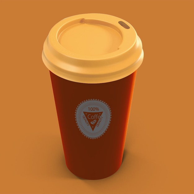 Simply minimalist coffee or tea paper cup mockup