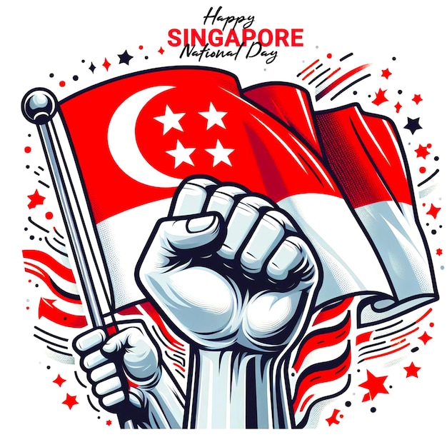 PSD singapore national day celebration background template