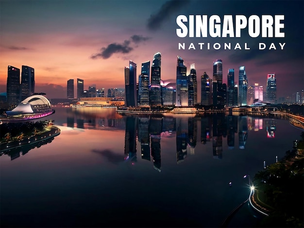 PSD singapore national day celebration background