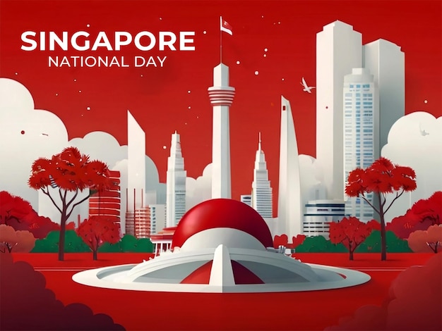 PSD singapore national day celebration background