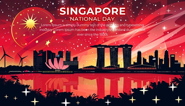 PSD singapore national day celebration background