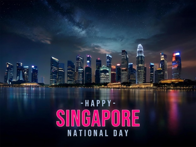 PSD singapore national day celebration background