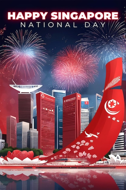 PSD singapore national day celebration background