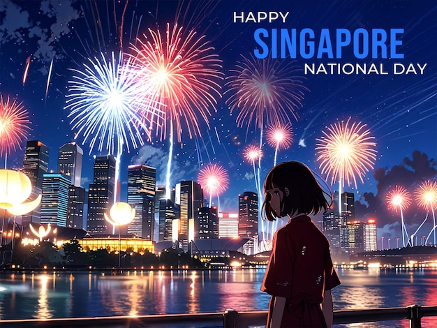 PSD singapore national day celebration background