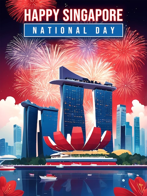 PSD singapore national day celebration background