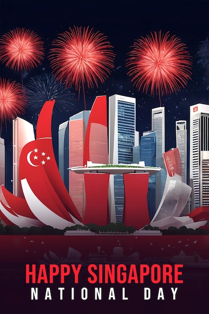 Singapore national day celebration background