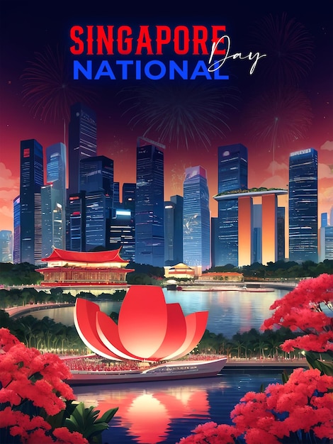 PSD singapore national day celebration background