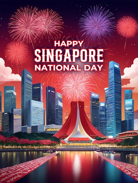 PSD singapore national day celebration background