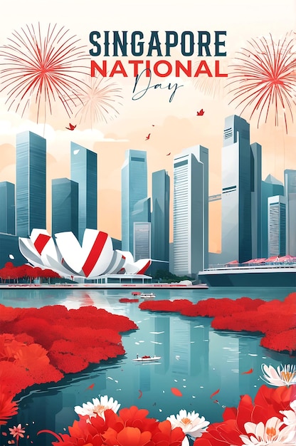 Singapore national day celebration background