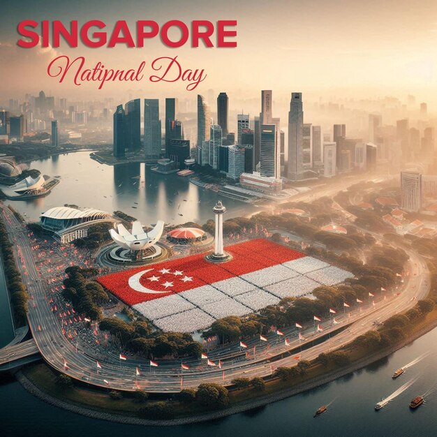 PSD singapore national day psd banner design template for social media