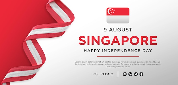 Singapore National Independence Day Celebration Banner, National Anniversary