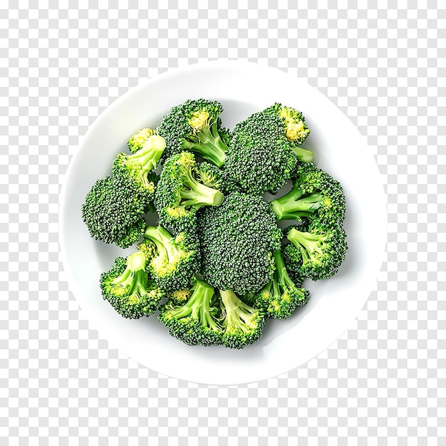 PSD single broccoli florets isolated on a transparent background