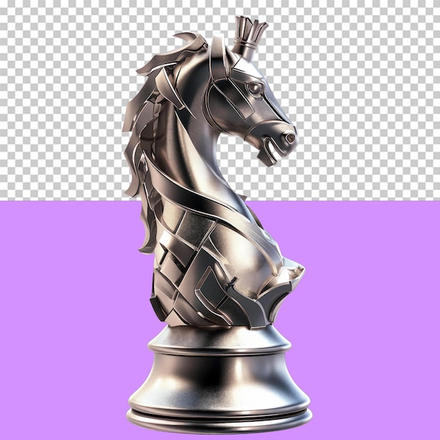 A single chess knight isolated object transparent background