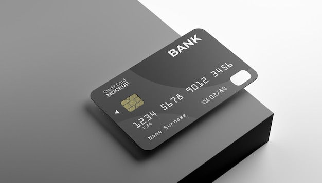 Single credit card mock up with stage background.