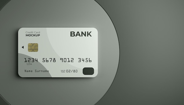 Single credit card mock up with stage background.